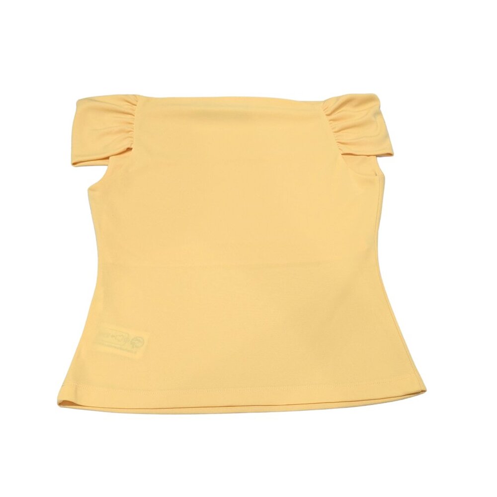 Lauren Woman Ralph Lauren Yellow Off Shoulder Stretch Jersey Top XS - Picture 3 of 6